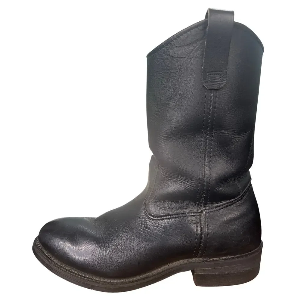 Vintage Red Wing 1094 Pecos Black Safety Toe Western Work Boots Size US 10 EE